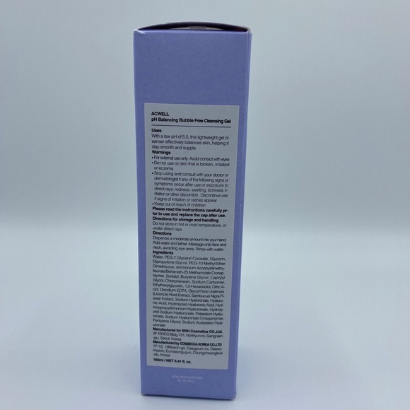 Acwell 5.5 pH Balancing Bubble Free Cleansing Gel 160ml New in Box - Picture 4 of 7